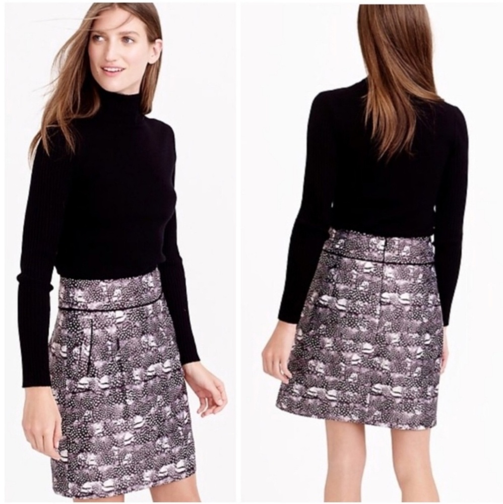 J. Crew Feather Print Skirt Size 8